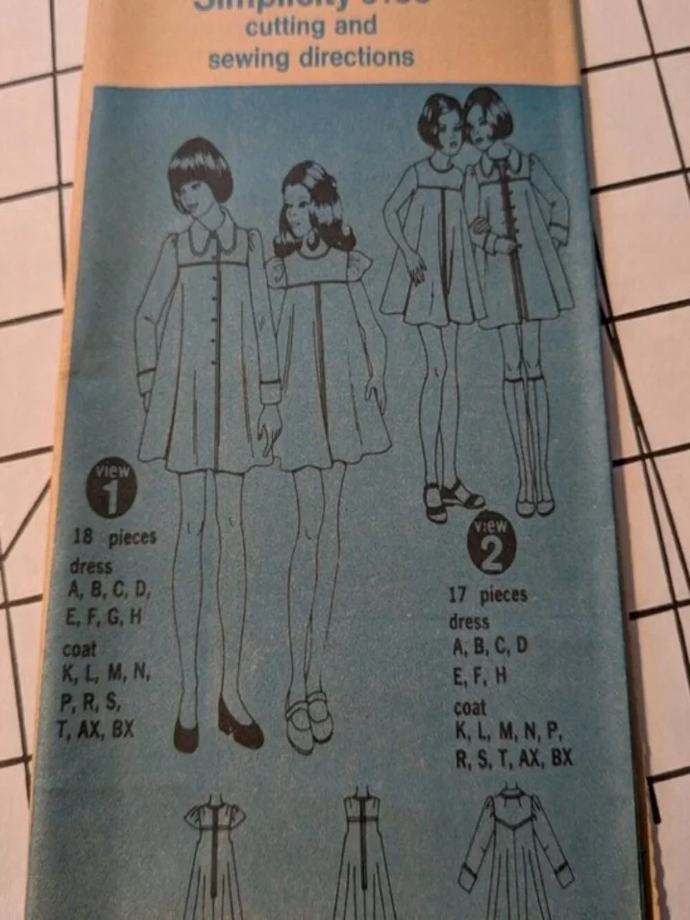 simplicity 6188 sewing pattern girls tent dress, coat